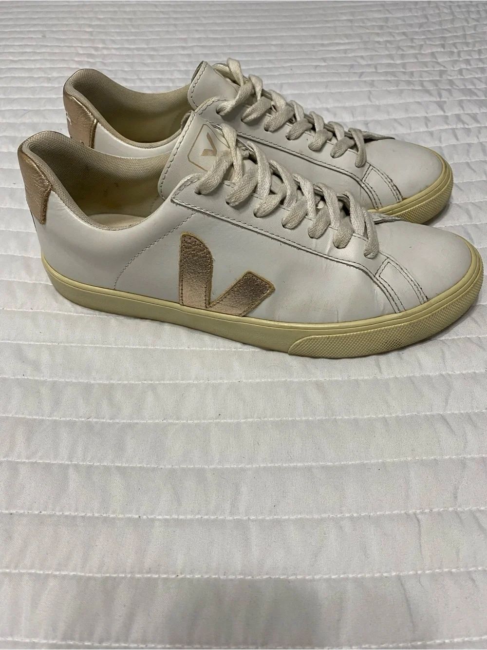 Veja Esplar White Leather Sneakers Women’s Size 8